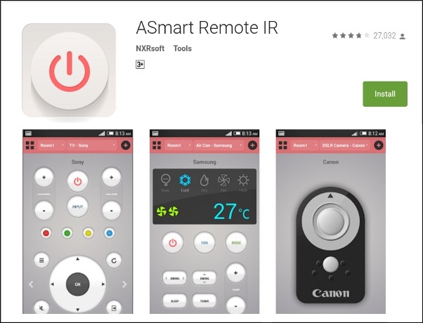 Ứng dụng ASmart Remote IR 