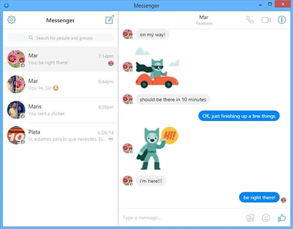 Phiên bản ứng dụng Messenger cho PC với đầy đủ tính năng và giao diện tương đồng