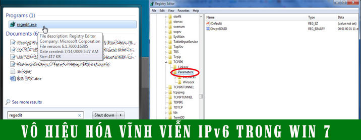 Làm thế nào để vô hiệu hóa vĩnh viễn IPv6 trong Win7