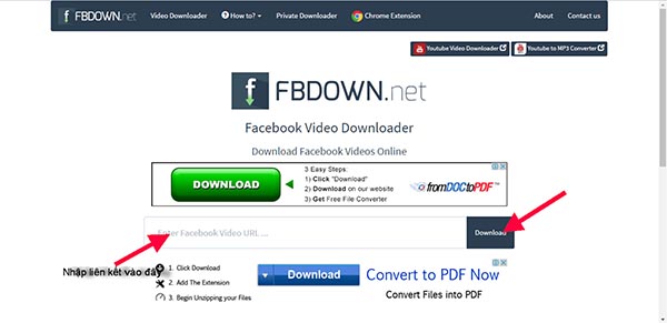 Tải video từ Facebook về máy tính bằng fbdown.net