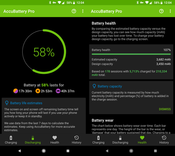 Accu​Battery giúp kiểm tra độ chai pin điện thoại Android chính xác