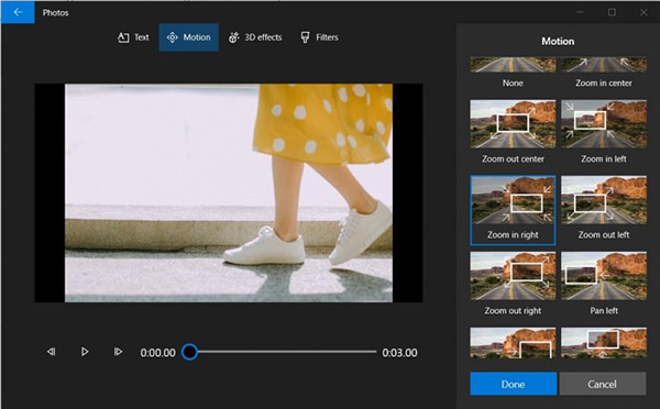 Thêm hiệu ứng chuyển động cho video