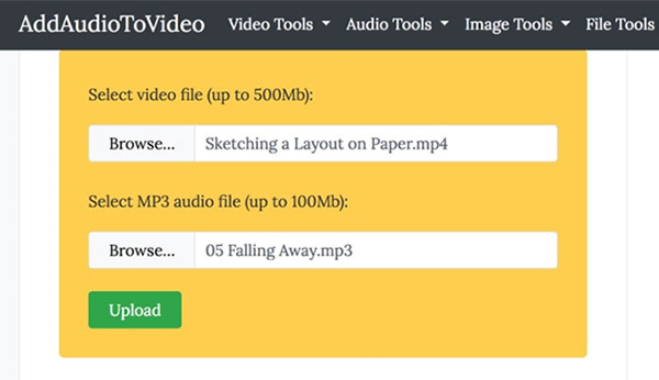 Cách ghép nhạc vào video online free tại website addaudiotovideo.com (1)
