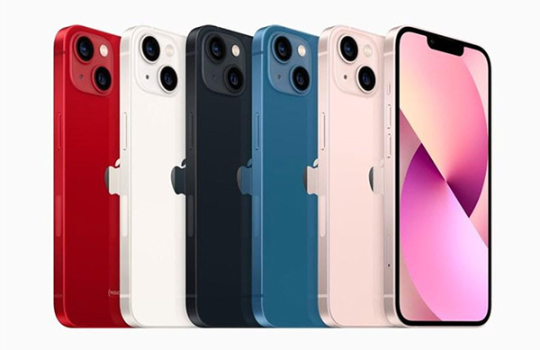 Các tùy chọn màu sắc trên iPhone 13.
