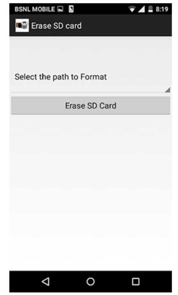 Android Erase SD card