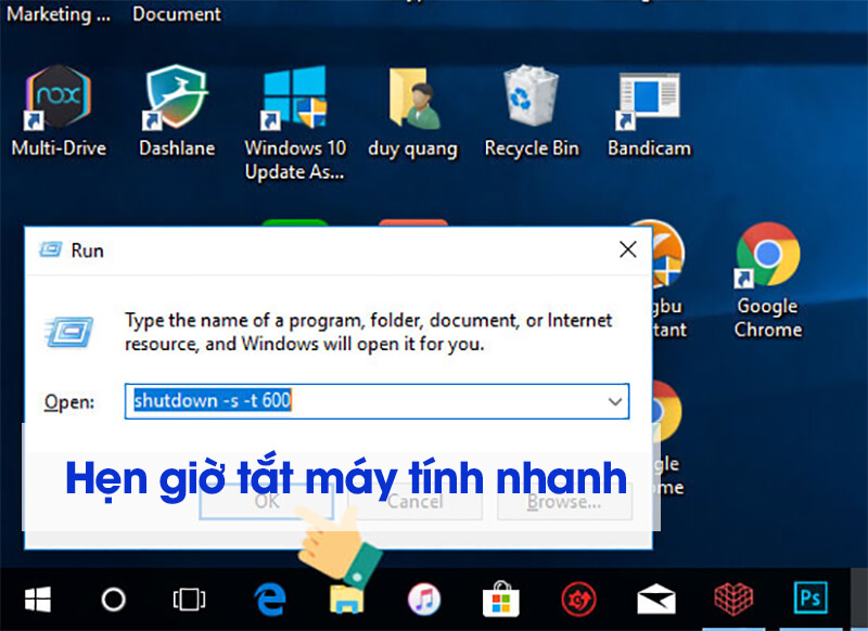 Cách hẹn giờ tắt máy tính nhanh