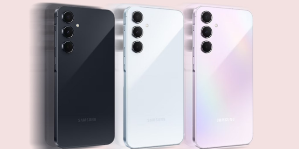 Samsung Galaxy A55 5G với 3 màu: Xanh Ice Blue, Xanh Navy và Tím Lilac