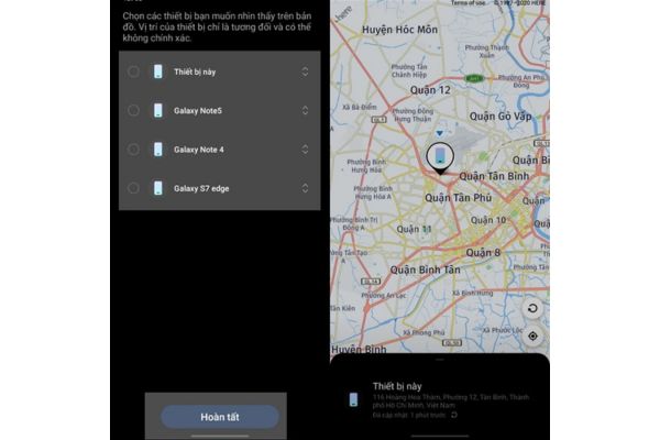  Chọn thiết bị cần định vị