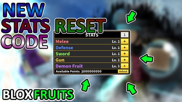 Mã code Blox Fruit Reset chỉ số mới nhất