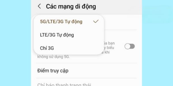 Chọn 5G/LTE/3G/2G (auto connect)