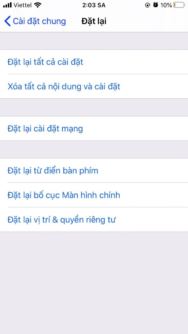 Đặt lại iPhone có thể giải quyết xung đột phần mềm nghiêm trọng