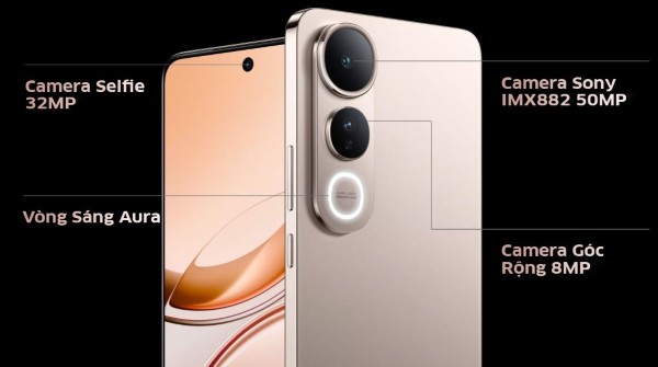 Vivo V50 Lite 5G với cụm camera sau nổi bật 50MP Sony IMX882