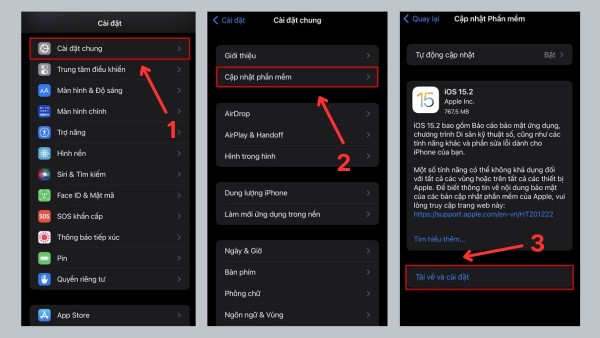 Chọn Cập nhật phần mềm → Tải về bản iOS mới nhất