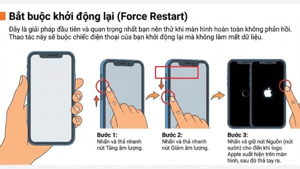 Thao tác bắt buộc khởi động lại khi iPhone 12 Pro Max bị đơ màn hình