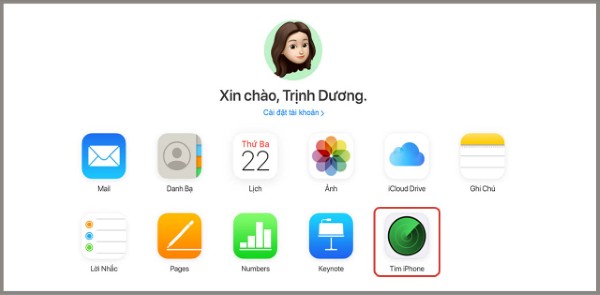 Chọn Tìm iPhone 