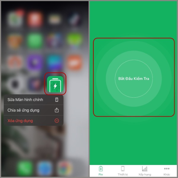 Chọn Bắt đầu kiểm tra