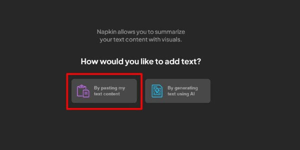Chọn By pasting my text content
